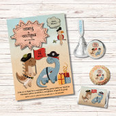 恐竜海賊ツインボーイズ誕生日パーティカスタムー 招待状