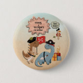 恐竜海賊ツインボーイズ誕生日パーティカスタムー 缶バッジ (正面)