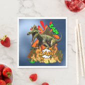 恐竜漫画アート火山ザップ先史時代の動物 スタンダードランチョンナプキン (インサイチュ)