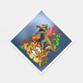 恐竜漫画アート火山ザップ先史時代の動物 スタンダードランチョンナプキン (角)