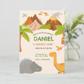 恐竜火山の誕生日パーティー 招待状 (スタンド正面)