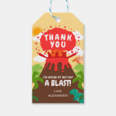 恐竜火山子供の誕生日 ギフトタグ (正面)