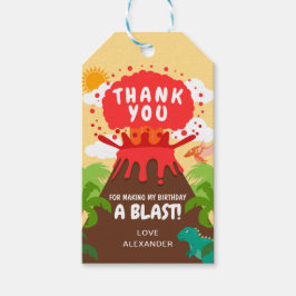 恐竜火山子供の誕生日 ギフトタグ