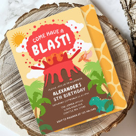 恐竜火山子供の誕生日 招待状