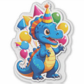恐竜爆発誕生日パーティー！" (子供 シール (正面)
