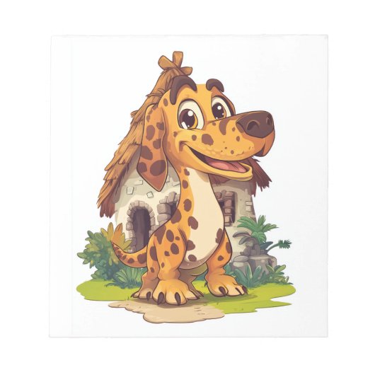 恐竜犬 + 先史時代の面白い犬 ノートパッド (正面)