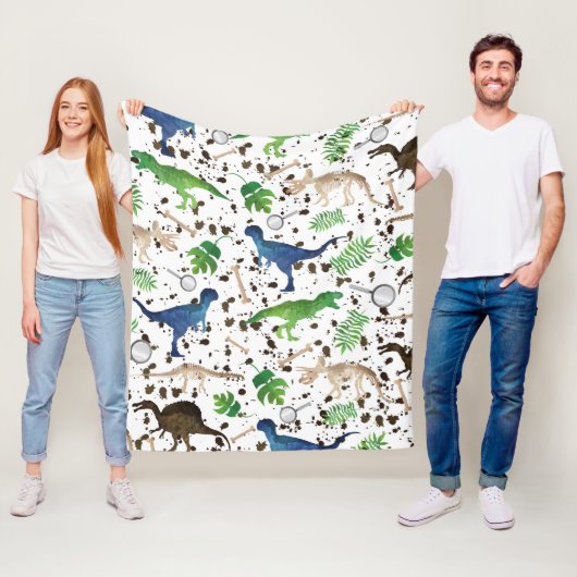 恐竜狩り!Safari Boys Kidsの恐竜 フリースブランケット (インサイチュ)