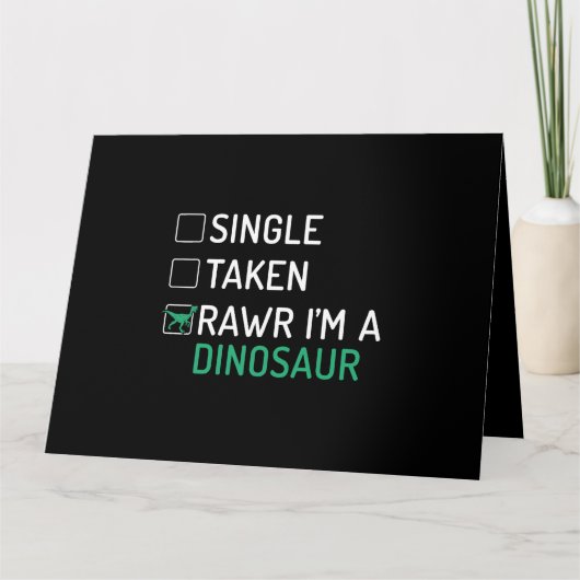 恐竜独身のの化石DinoでRawrを撮影 カード (正面)