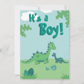 恐竜男の赤ちゃんシャワーパーティの招待状 招待状 (正面)