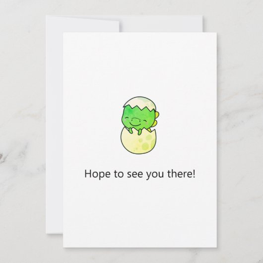 恐竜男女兼用の赤ちゃんシャワーかわいい招待 招待状 (裏面)