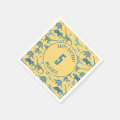 恐竜男女兼用子供の誕生日パーティー スタンダードカクテルナプキン (角)