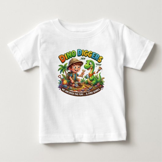 恐竜発掘 ベビーTシャツ (正面)