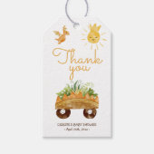 恐竜白モダン赤ちゃんシャワーありがとう ギフトタグ (正面)