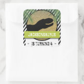 恐竜白黒誕生会 スクエアシール (バッグ)