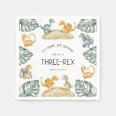 恐竜第三誕生日3レックスパーティー スタンダードカクテルナプキン (正面)