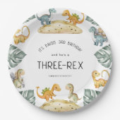 恐竜第三誕生日3レックスパーティー ペーパープレート (正面)