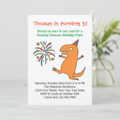 恐竜第1回第3子誕生日パーティーの招待 招待状 (スタンド正面)