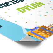 恐竜紙吹雪をテーマにした子供の誕生日歓迎 ポスター (角)