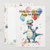 恐竜級デケード!10歳の誕生日カード 招待状 (正面/裏面)