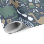 恐竜素朴の森の先史時代の子供 ラッピングペーパー (ロールコーナー)