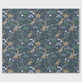 恐竜素朴の森の先史時代の子供 ラッピングペーパー (フラット)