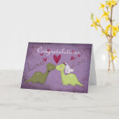 恐竜結婚のカード カード (黄色い花)