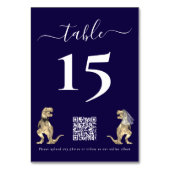 恐竜結婚のネイビーブルーQRコード写真 テーブルナンバー (裏面)