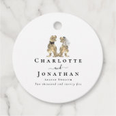 恐竜結婚のパーソナライズされた フェイバータグ (正面)