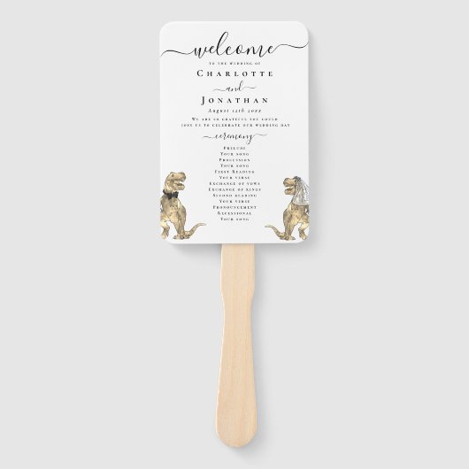 恐竜結婚の儀式の白黒プログラム ハンドファン (正面)