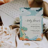 恐竜結婚の赤ちゃんシャワー 招待状