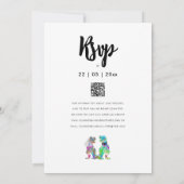 恐竜結婚のTレックス新郎新婦招待状 招待状 (裏面)