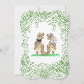 恐竜結婚のTレックス花嫁 セーブザデート (裏面)