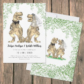 恐竜結婚のTレックス花嫁 招待状