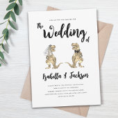 恐竜結婚のTレックス花嫁 招待状