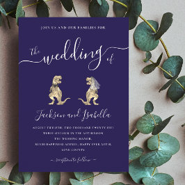 恐竜結婚のTレックス花嫁 招待状