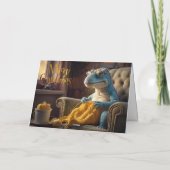 恐竜編み物メリークリスマス カード (裏面)