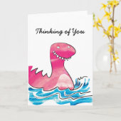 恐竜考えのカード カード (黄色い花)