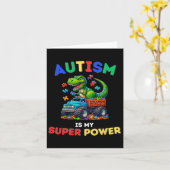 恐竜自閉症は私の超能力自閉症に気付いている カード (黄色い花)