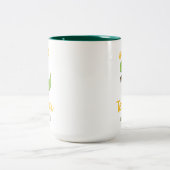 恐竜茶おもしろいレックスティラノサウルス誕生日Gag ツートーンマグカップ (中央)