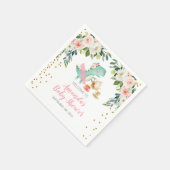 恐竜茶パーティー誕生日ベビーシャワーフローラ スタンダードカクテルナプキン (角)