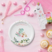 恐竜茶パーティー誕生日ベビーシャワー ペーパープレート (パーティー)