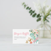 恐竜茶パーティー赤ちゃんシャワーおむつラッフル エンクロージャーカード (スタンド正面)