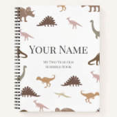恐竜落書パーソナライズされたきブック子供へ ノートブック (正面)