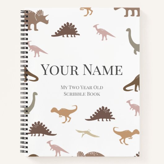 恐竜落書パーソナライズされたきブック子供へ ノートブック (正面)