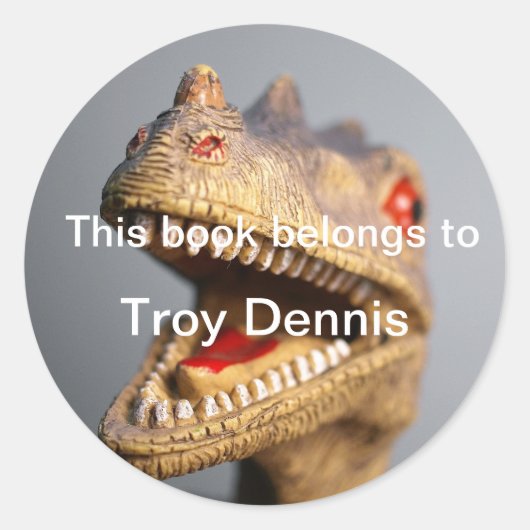 恐竜蔵書票 ラウンドシール (正面)