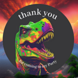 恐竜誕生会ありがとう ラウンドシール