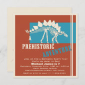 恐竜誕生日アドベンチャーパーティー 招待状 (正面/裏面)