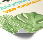 恐竜誕生日ウェルカムサインボ葉イパーティー ポスター (角)