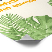 恐竜誕生日ウェルカムサインボ葉イパーティー ポスター (角)