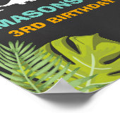 恐竜誕生日ウェルカムサインボ葉イパーティー ポスター (角)